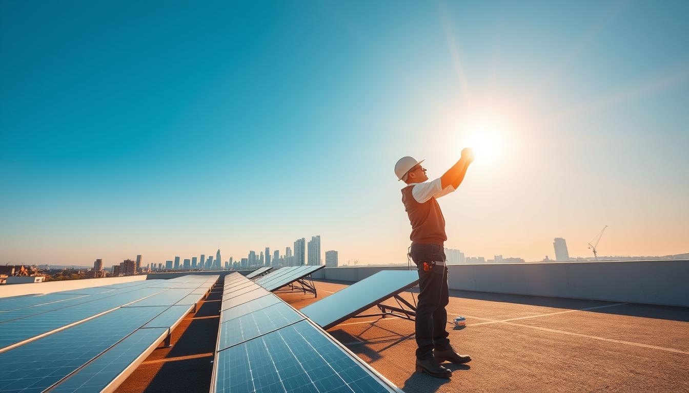 panneau solaire sur toit plat